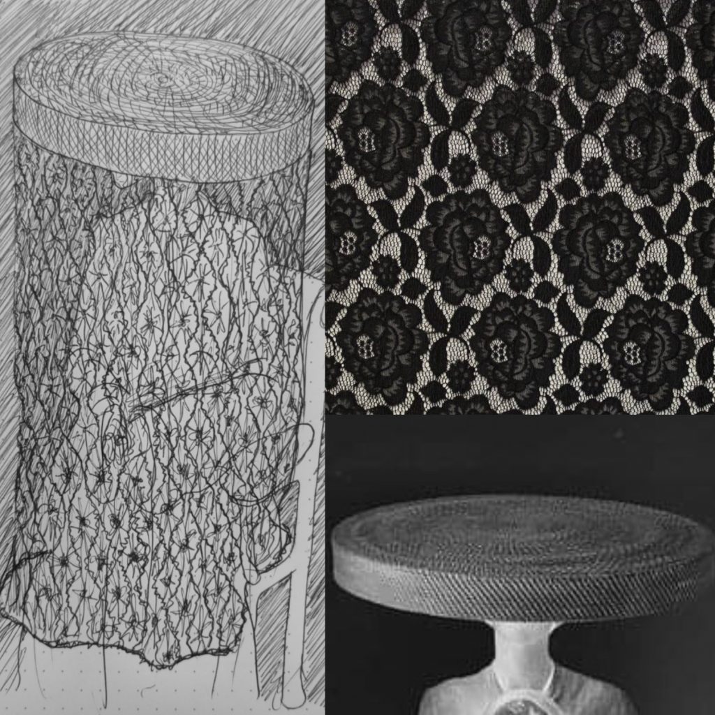 Croquis artistique de la robe et du chapeau que porte Morjane Ténéré dans le clip "You're not that strong" réalisé par Emilien Marret.